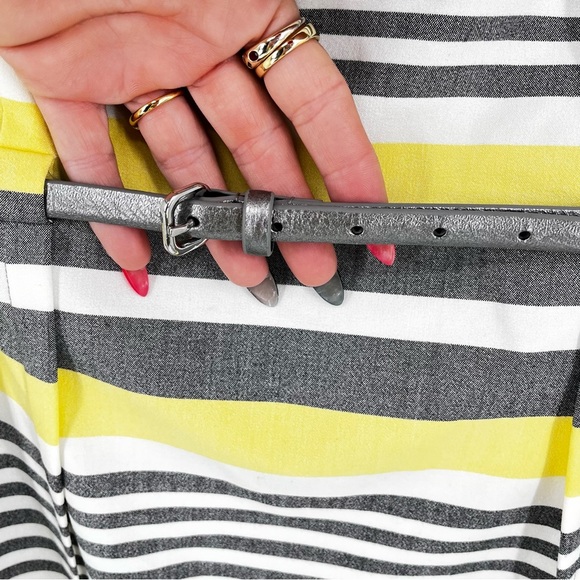 CALVIN KLEIN Belted Sheath‎ Dress Butter Yellow Office Career Size 12 Stretch - Picture 8 of 12